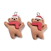 Christmas Theme Opaque Resin Pendants RESI-N039-101-2