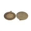 Vintage Tibetan Style Alloy Pendant Cabochon Bezel Settings X-TIBEP-M018-139AB-NF-2