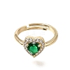 Brass Micro Pave Clear Cubic Zirconia Cuff Open Rings CU-CBA5C10-16G-4