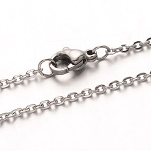 304 Stainless Steel Cable Chain Necklaces NJEW-M124-02P