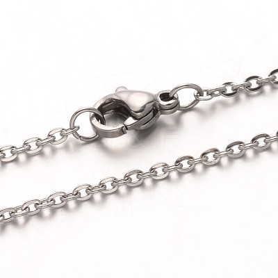 Tarnish Resistant 304 Stainless Steel Cable Chain Necklaces NJEW-M124-02P-1