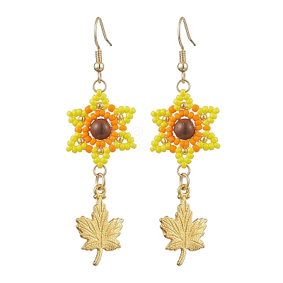 Seed Beads Dangle Earrings EJEW-MZ00221-1