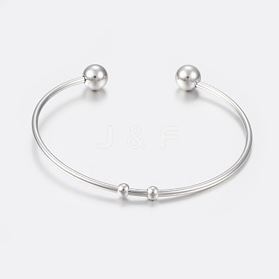 Tarnish Resistant 304 Stainless Steel Cuff Bangles BJEW-K187-02P-1