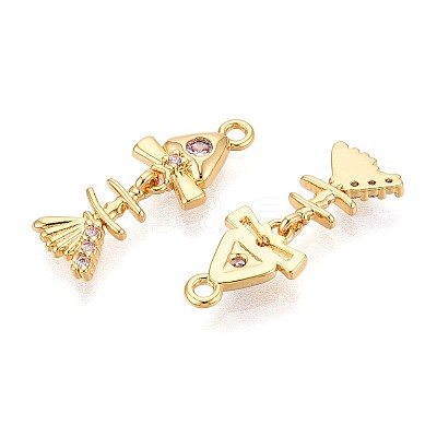 Brass Micro Pave Cubic Zirconia Pendants X1-KK-N263-80G-1