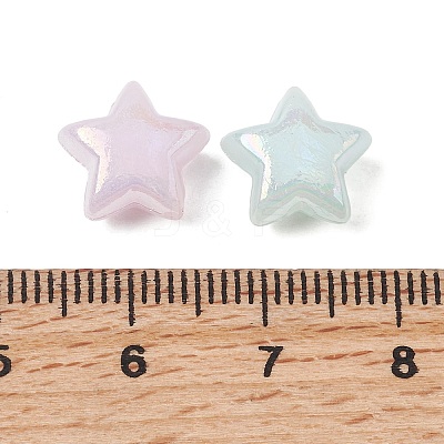 UV Plating Opaque Acrylic Beads OACR-G058-18B-1