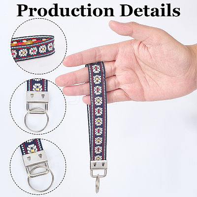 Iron with Polyester Inwrought Keychain KEYC-WH20054-011B-1
