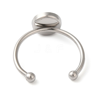 Non-Tarnish 304 Stainless Steel Flat Round Pad Ring Setting STAS-I306-05B-P-1
