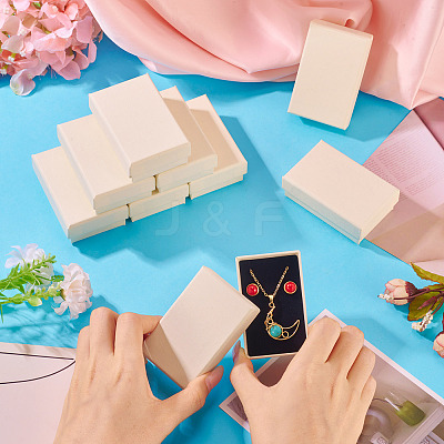12Pcs Cardboard Paper Jewelry Storage Boxes with Sponge CON-TA0001-33A-1
