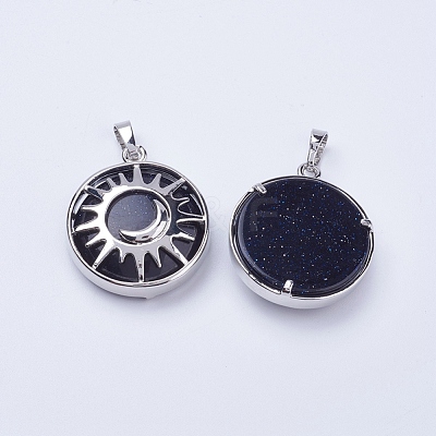 Synthetic Blue Goldstone Pendants G-K234-B06-1