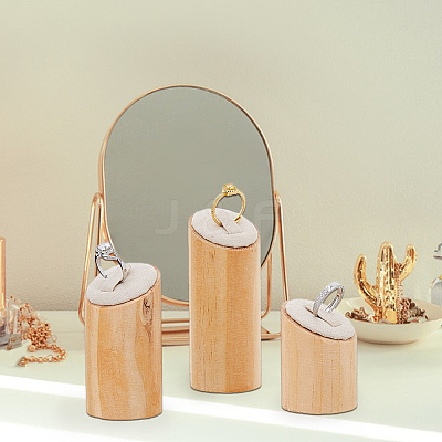 3Pcs 3 Sizes Wood Jewelry Finger Ring Displays Stands RDIS-WH0011-36A-02-1