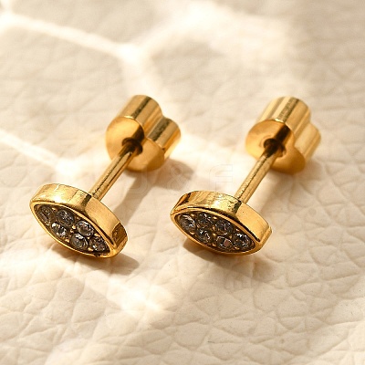 Ion Plating(IP) 304 Stainless Steel Stud Earrings EJEW-A118-13G-02-1