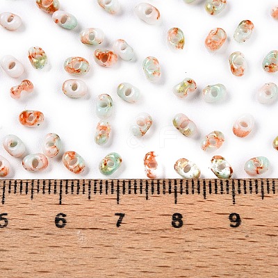 Two Tone Baking Paint Glass Seed Beads SEED-C003-01Q-1