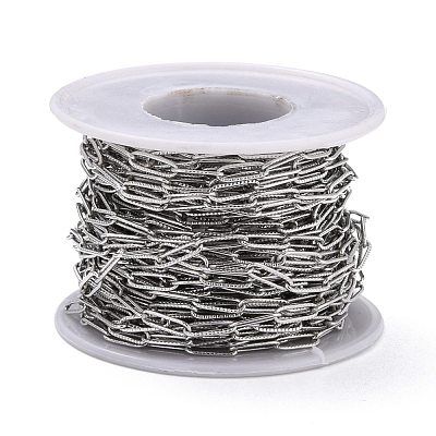 Tarnish Resistant 304 Stainless Steel Paperclip Chains CHS-D033-06P-02-1