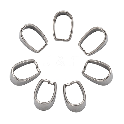 Tarnish Resistant 201 Stainless Steel Snap on Bails X-STAS-H052-1