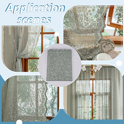2Pcs Polyester Lace Fabric DIY-MA0007-14C-1
