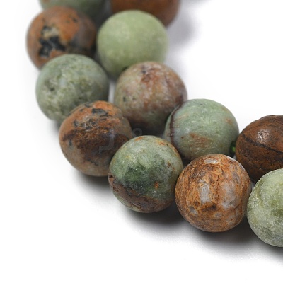 Natural Green Opal Beads Strands G-K209-04B-6mm-A-1