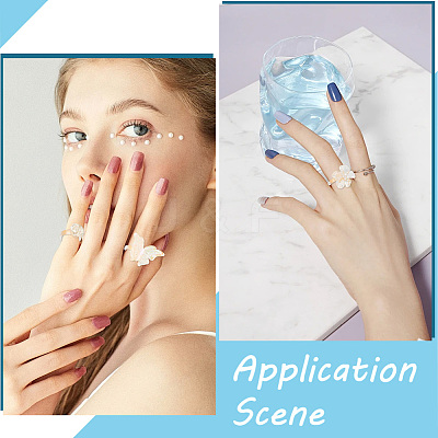 200Pcs Transparent Acrylic Open Cuff Ring Components TACR-SC0001-22-1
