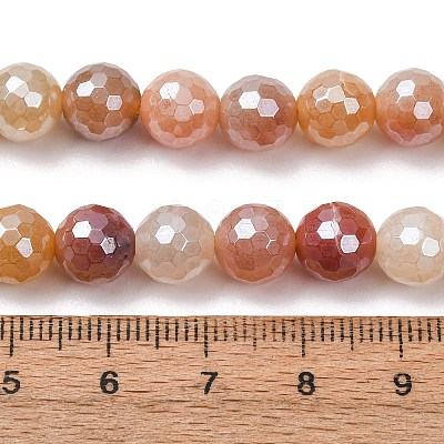 Electroplated Natural Golden Silk Jade Beads Strands G-B191-A06-8mm-1