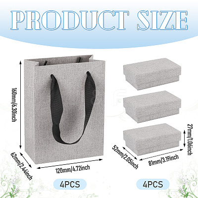 4Pcs Rectangle Paper Jewelry Display Cases CON-TA0001-39B-02-1
