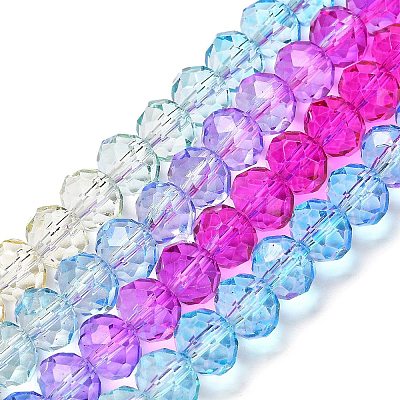 Transparent Painted Glass Beads Strands DGLA-A034-T6mm-A14-1