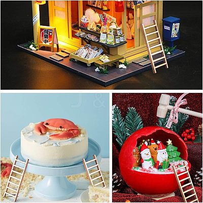 Ladder Unfinished Wooden Ornaments WOOD-WH0100-31-1