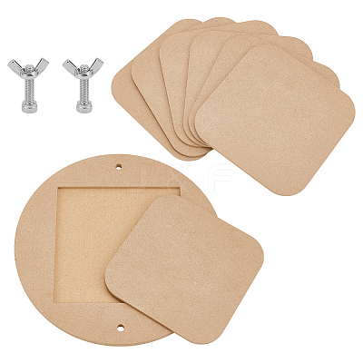 Medium Density Fiberboard (MDF) Portable Clay Wedging Board with Built AJEW-PH0006-65C-1