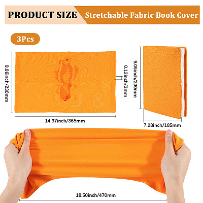 3Pcs Elastic Fabric Book Covers AJEW-CP0006-14D-1