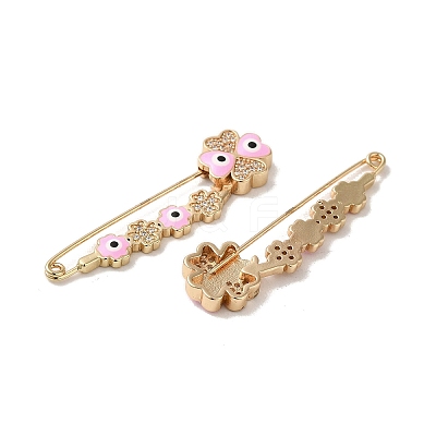 Golden Brass with Rhinestone Brooches JEWB-M040-01G-04-1