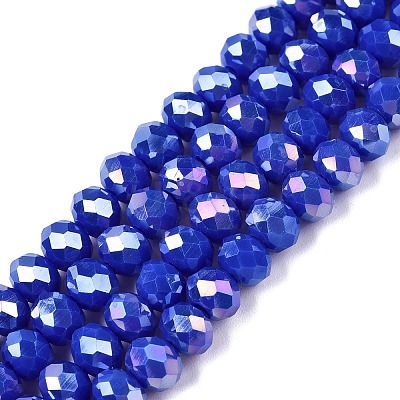Electroplate Glass Beads Strands EGLA-A044-P6mm-B32-1