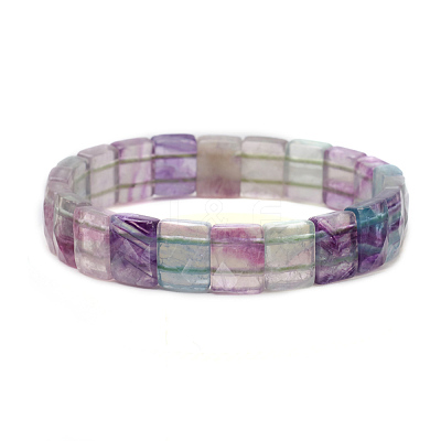 Natural Fluorite Gemstone Stretch Bracelets BJEW-F406-B06-1