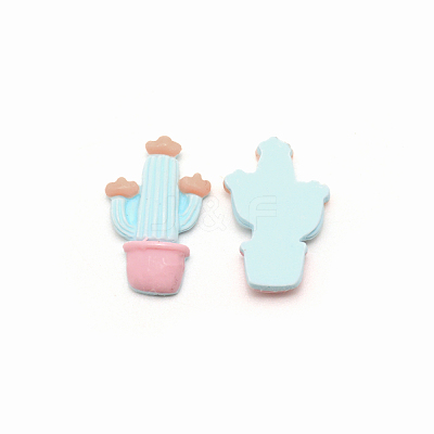 Opaque Resin Cabochons RESI-WH0026-06D-1
