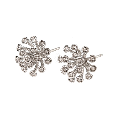Brass Cubic Zirconia Stud Earring Settings CU-CBA53F6-02P-1