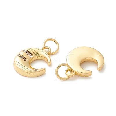 Rack Plating Eco-friendly Brass Micro Pave Clear Cubic Zirconia Charms KK-D072-01G-C-NR-1