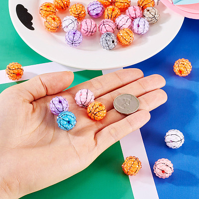 30Pcs Sport Theme Resin Rhinestone Beads RESI-TA0004-12-1