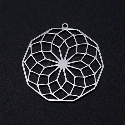 Non-Tarnish 201 Stainless Steel Filigree Charms STAS-T049-T693-1-1
