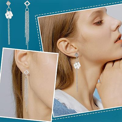 40Pcs 4 Style 304 & 201 Stainless Steel Stud Earring Findings STAS-UN0038-71-1