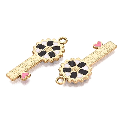 303 Stainless Steel Enamel Pendants STAS-Q110-34G-01-1