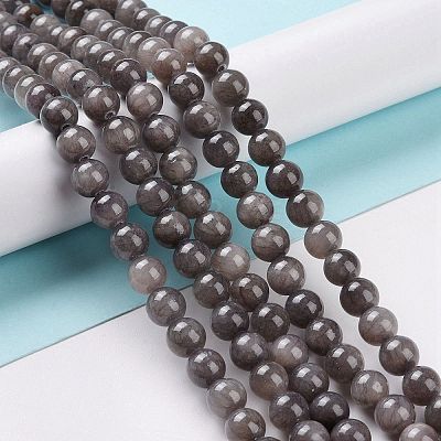 Natural Mashan Jade Round Beads Strands G-D263-8mm-XS29-1