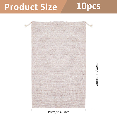 10Pcs Cotton Packing Pouches Drawstring Bags ABAG-ME0001-08-1