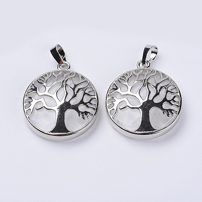 Natural Quartz Crystal Pendants G-P350-D15-1