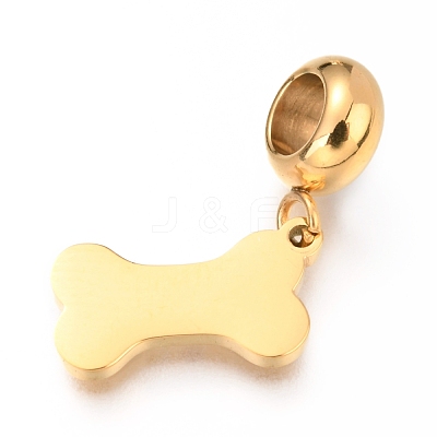 Ion Plating(IP) 304 Stainless Steel European Dangle Charms STAS-O097-19G-A-1