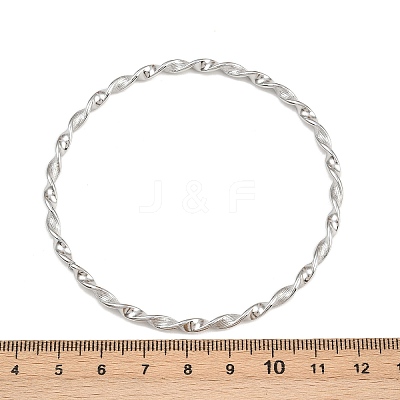304 Stainless Steel Twist Bangles for Women BJEW-G759-06P-1