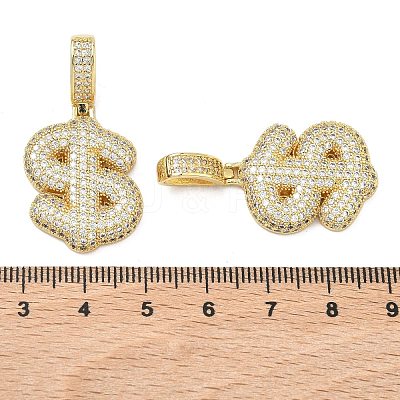 Brass Micro Pave Cubic Zirconia Pendants KK-P345-17G-07-1