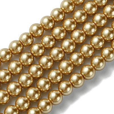 Eco-Friendly Dyed Glass Pearl Beads Strands HY-A008-6mm-RB093-1