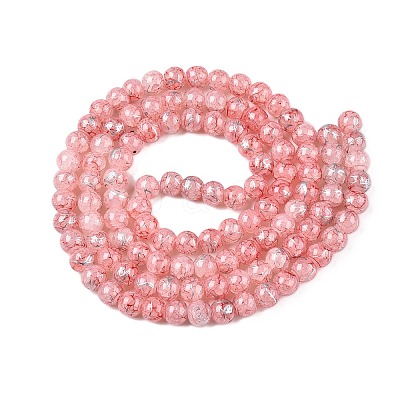Drawbench Crackle Glass Beads Strands GLAA-N006-8mm-10-1