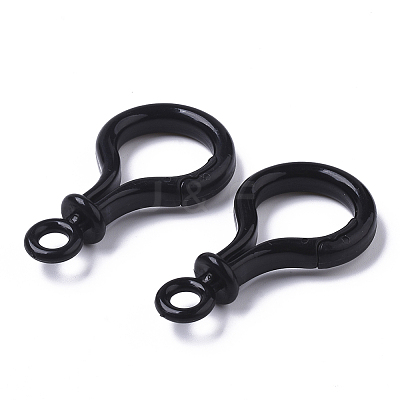 Opaque Solid Color Bulb Shaped Plastic Push Gate Snap Keychain Clasp Findings LS-KY-T021-01A-1