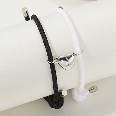 2Pcs Magnetic Alloy Matching Charm Bracelets Set PW-WG55210-02-1