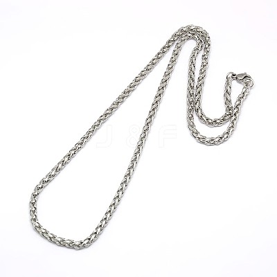 Tarnish Resistant 304 Stainless Steel Wheat Chain Necklace Making STAS-A028-N005P-1