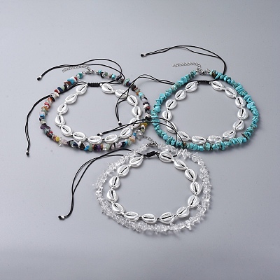 Adjustable Beaded Necklace Sets NJEW-JN02660-1