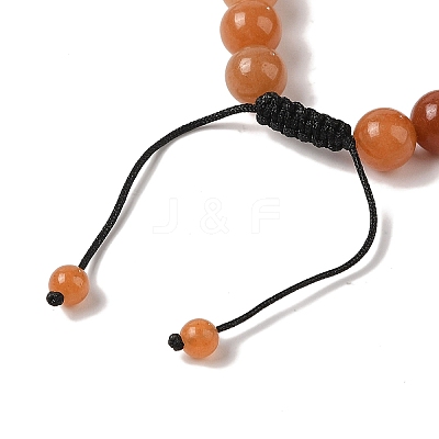 10mm Round Natural Red Aventurine Braided Bead Bracelets BJEW-C067-01C-11-1